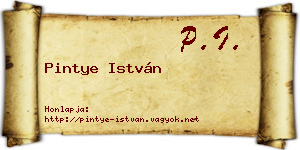 Pintye István névjegykártya